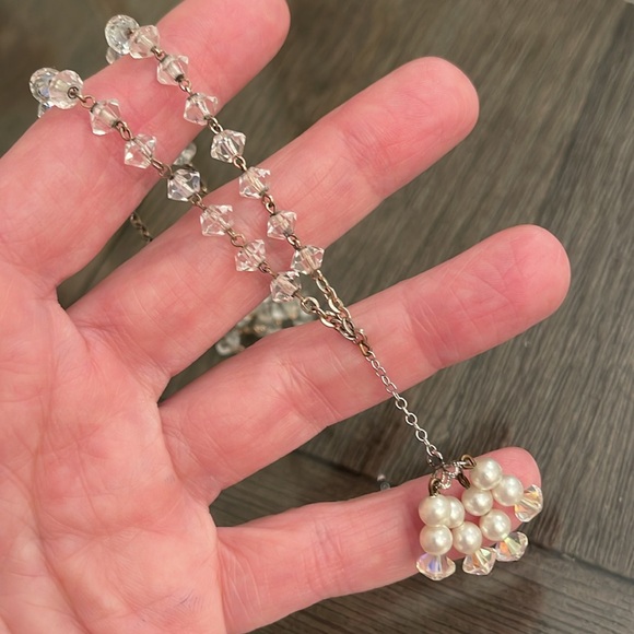 Vintage Cut Glass Crystal Y Necklace with Tassel - Picture 15 of 15